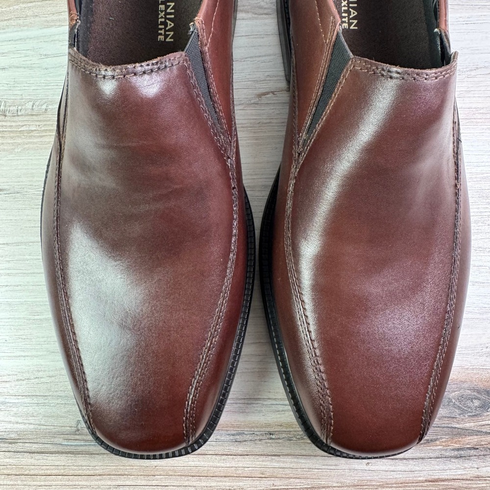 Bostonian Flexlite Bolton Mens Brown Leather Slip On Loafers Dress Shoes 12 XW - Picture 2 of 9